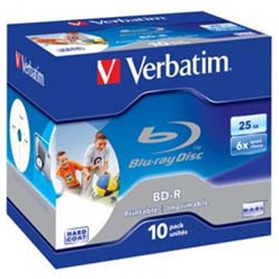 Verbatim Blu-Ray bedruckbar, BD-R 25GB, 10er Pack