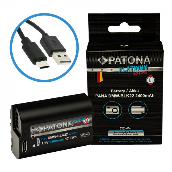PATONA Akku mit USB-C Input Typ PanasonicDMW-BLK22