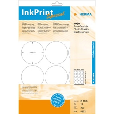 Herma InkPrint Special-Etiketten 300St.63,5mm,rund