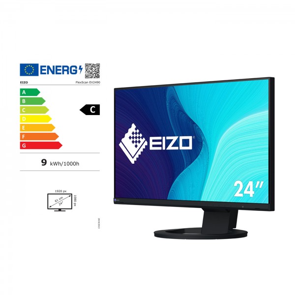 EIZO FlexScan EV2490-BK 23,8" Office-Monitor, schw