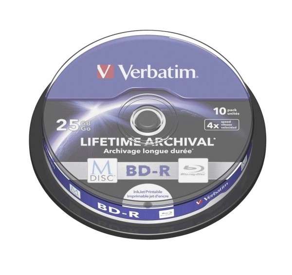 Verbatim M-Disc BD-R BluRay bedruckbar, 25GB 10er