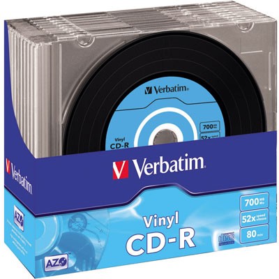 Verbatim CD-R, 700 MB, 10er Slimcase Vinyl-Optik