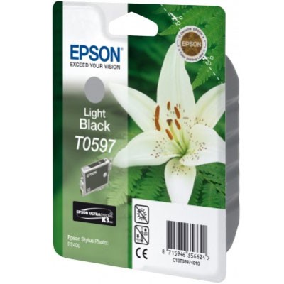 Epson Tinte (T0597) light schwarz für R2400