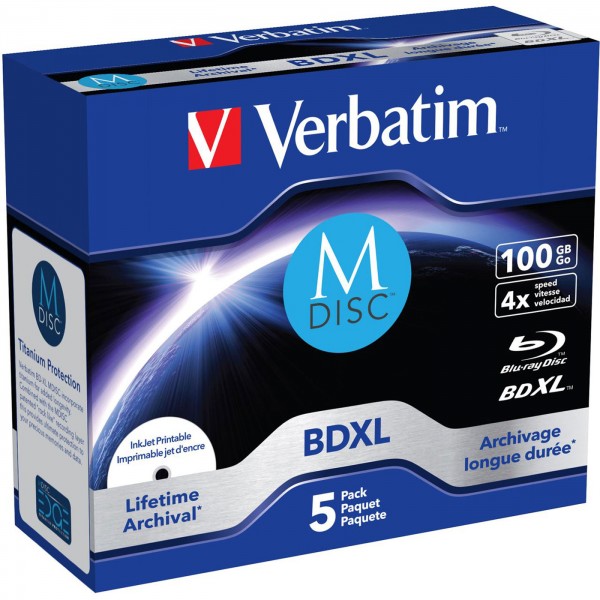 Verbatim M-Disc BD-R XL BluRay bedruckb,100GB 5er