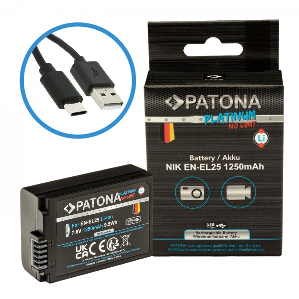 PATONA Akku mit USB-C Input Typ Nikon EN-EL25