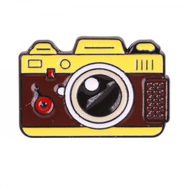 B.I.G. Anstecknadel Pin - Kamera braun/gelb