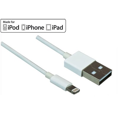 USB-Kabel 2.0 auf Apple Lightning, weiß 1m