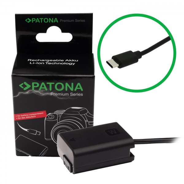 PATONA USB-C Input Akku-Adapter Typ Sony NP-FW50