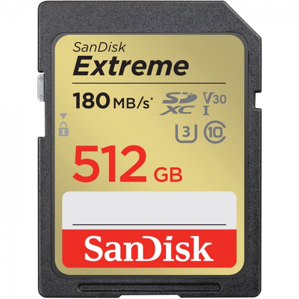 SanDisk SDXC Extreme 512GB, Class 10, 180MB/s
