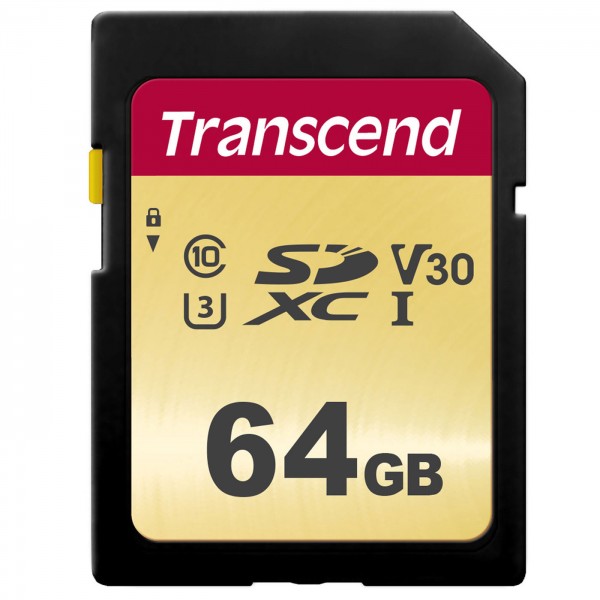 Transcend SDXC-Karte 500S UHS-I V30 95 MB/s 64GB