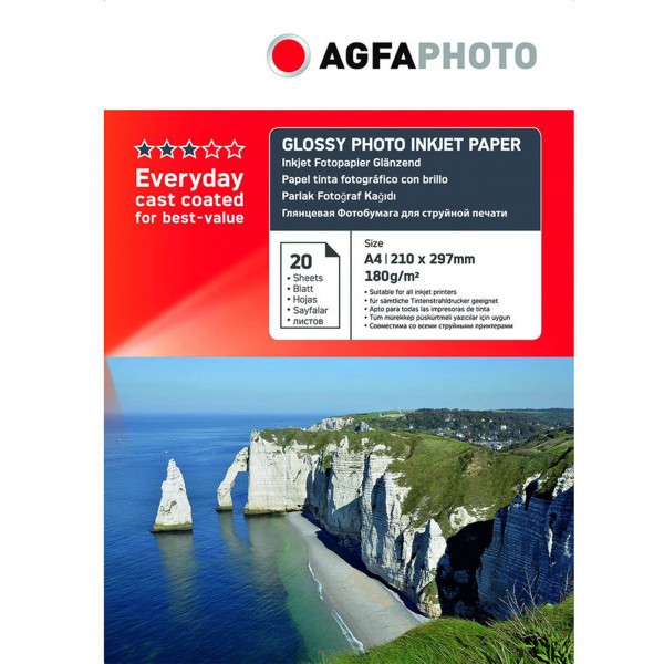 Agfa Photo Inkjet Papier glossy, 20Bl. A4 180g