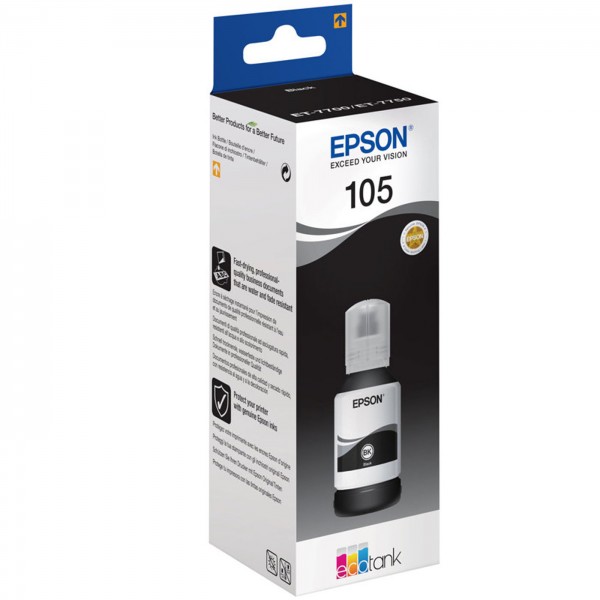 EPSON Tinte 105 EcoTank schwarz, 140ml Flasche
