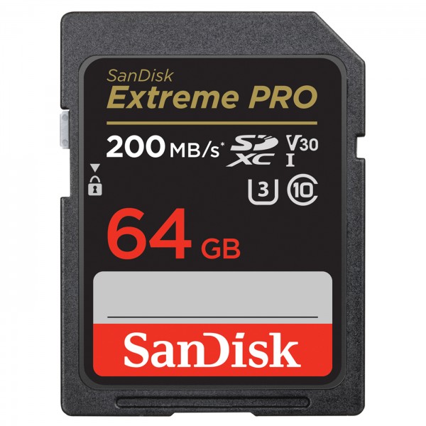 SanDisk SDXC Extreme Pro 64GB, UHS-I, 200MB/s